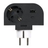 Adaptador giratorio schuko 1 toma + usb a+c 30 w 16 a 250 v~