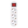 Adaptador 3 tomas schuko frontal con interruptor, 16 a 250 v~, blanco