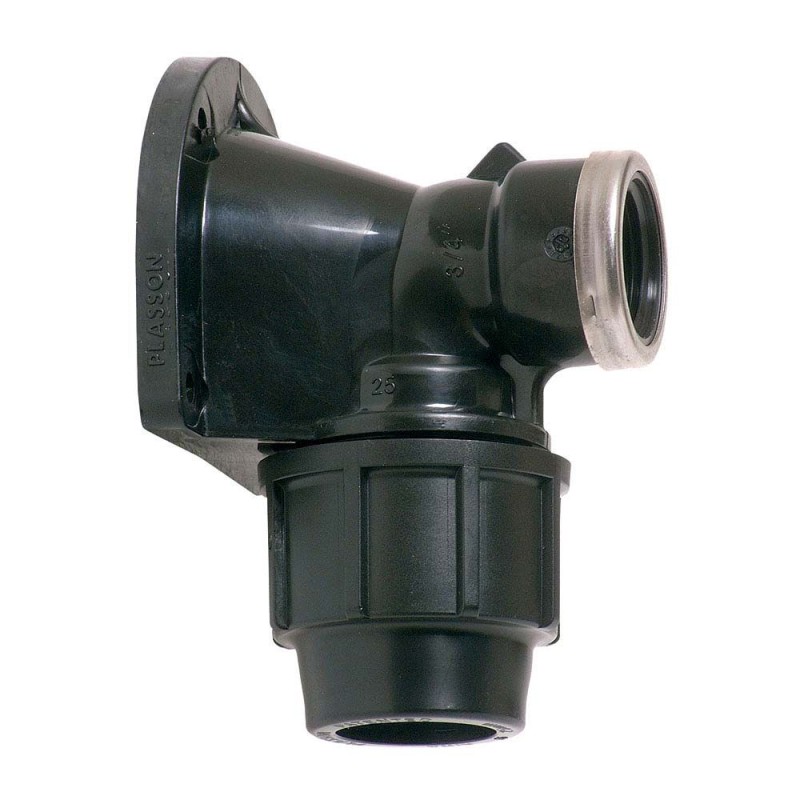 Codo mixto 90° mural polipropileno rosca hembra 25 mm x ¾ pulg