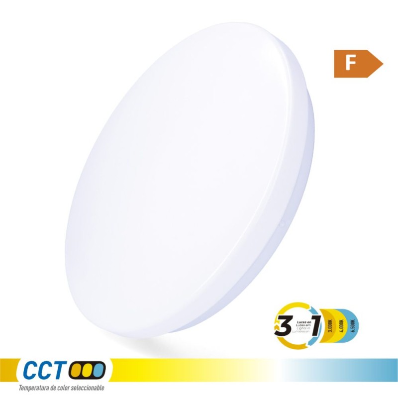 Aplique led circular de superficie 18w 3cct 1820 lm ø33 x 6,6 cm