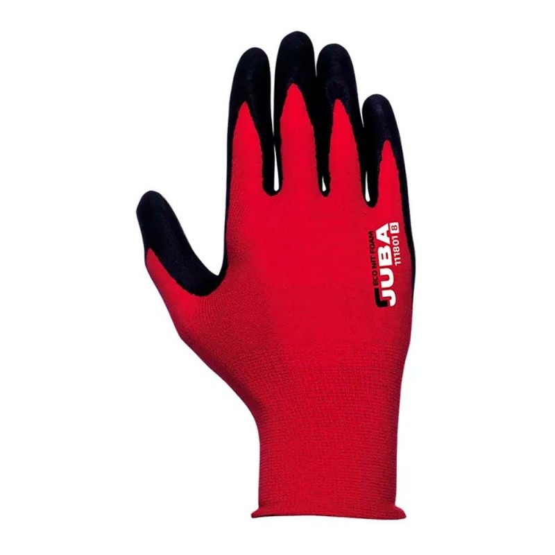 Guante nailon / licra con palma nitrilo microfoam, econit foam, rojo y negro, t-10 xl