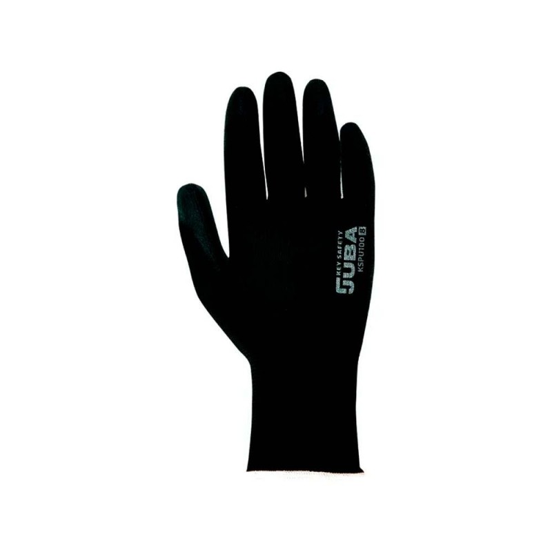 Guante poliéster con palma poliuretano, keep safe, negro, t-10 xl