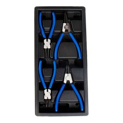 Alicates para arandelas de seguridad, juego 4 piezas