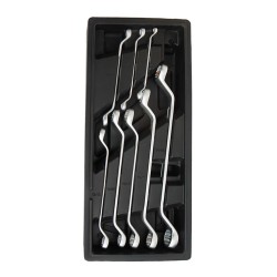 Llaves de estrella cromo-vanadio acodadas dobles, juego 8 piezas