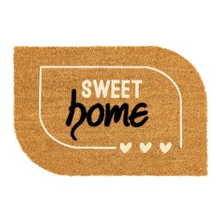 Felpudo de coco floqueado diseño sweet home, 60 x 40 cm
