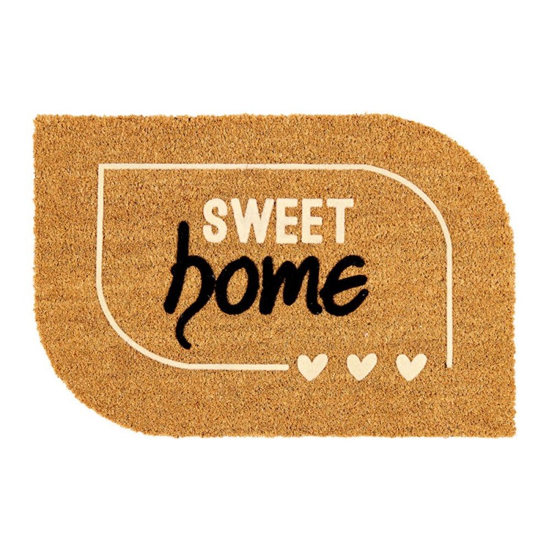 Felpudo de coco floqueado diseño sweet home, 60 x 40 cm