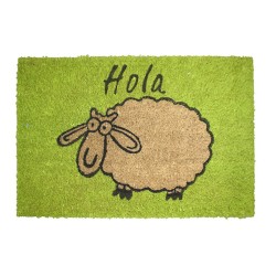 Felpudo de fibra de coco pintado diseño oveja, 60 x 40 cm