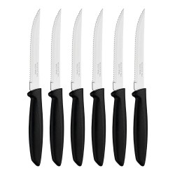 Cuchillos dentados para carne, plenus, negro, 6 uds