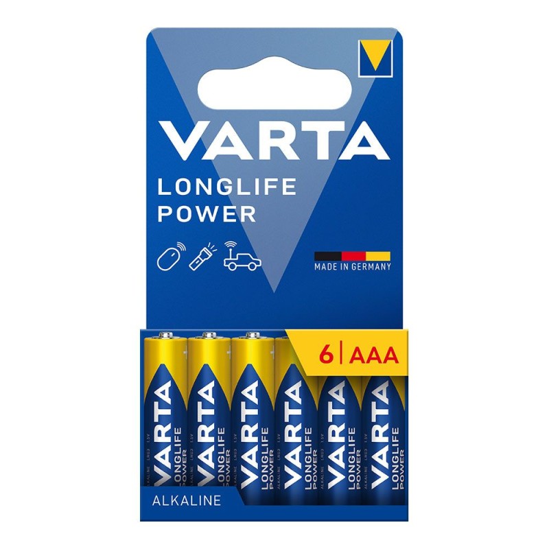 Pila alkalina longlife power aaa - lr03 blister 6 uds, ø10,5 x 44,5 mm