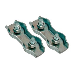 Sujetacable plano doble sjt02, 3 mm, galvanizado, blister 2 uds
