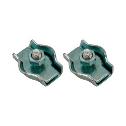 Sujetacable plano simple sjt03, 3 mm, galvanizado, blister 2 uds