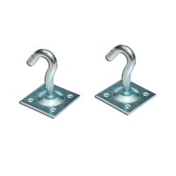 Gancho fijo 8 x 55 mm con placa 45 x 45 mm ap07 zincado, blister 2 uds