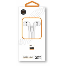 Auriculares hop con conector usb-c blancos