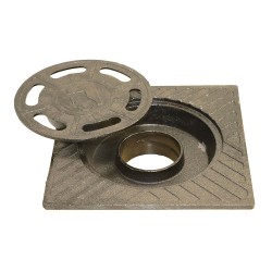 Sumidero de patio, fundición, forja, 30 x 30 cm