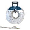 Carrete cable paralelo textil trenzado h05v-k 3 g 1,00 mm blanco, 25 m