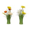 Ramo de hierba con narcisos y amapolas, poliéster, 13 x 13 x 30 cm, colores surtidos
