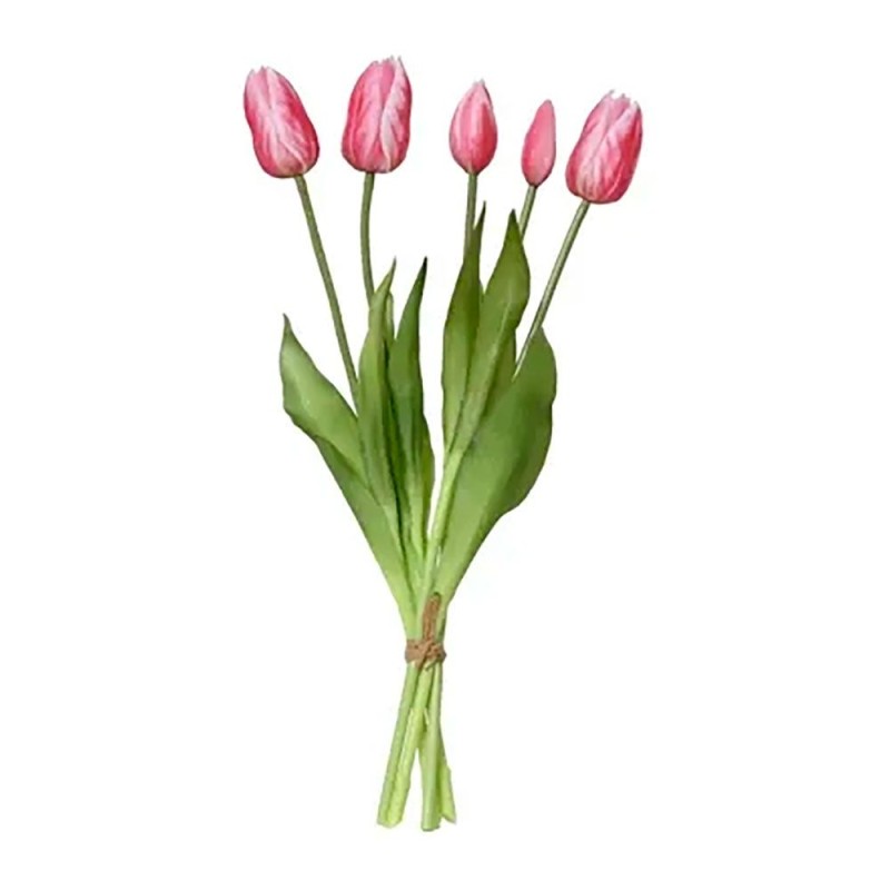 Ramo de tulipanes rosas de polipropileno, 15 x 15 x 40 cm