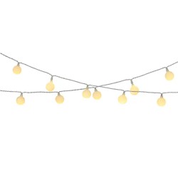 Guirnalda solar recargable, 30 leds, luz blanca cálida, ip44, 2,9 m