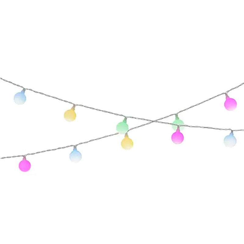 Guirnalda solar recargable, 30 leds, luz multicolor pastel, ip44, 2,9 m