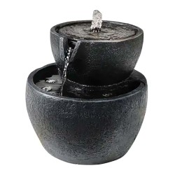 Fuente solar para exterior ip68, de poliresina ø20 x 20,5 cm