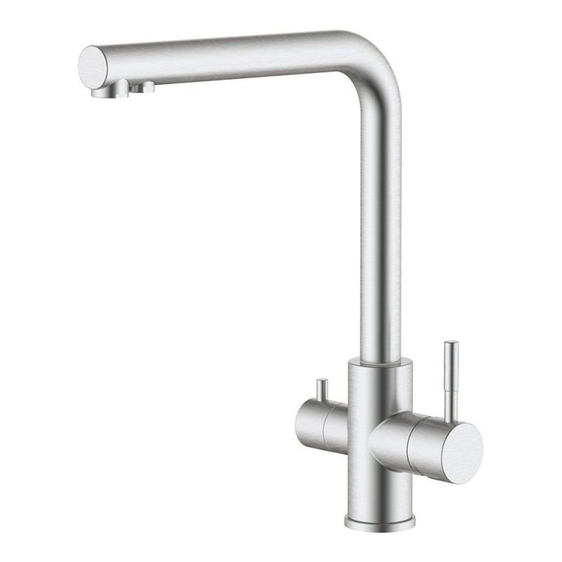 Grifo monomando de cocina caño alto osmosis, inox cepillado, 3 vías