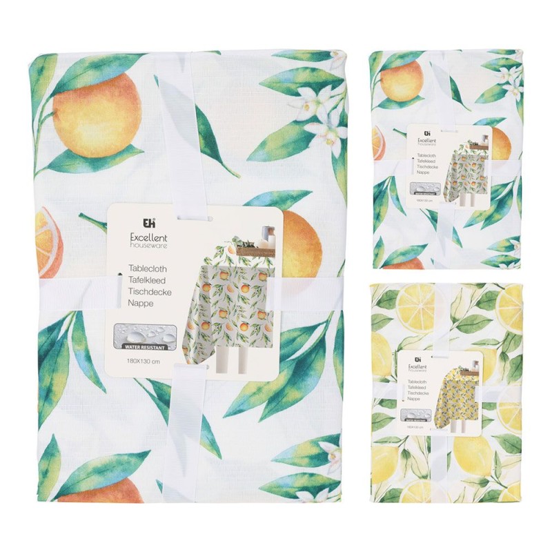 Mantel de poliéster con estampado de frutas 180 x 130 cm