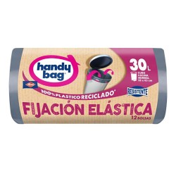 Bolsa de basura fijación elástica 30 l (55 x 63 cm), 12 uds