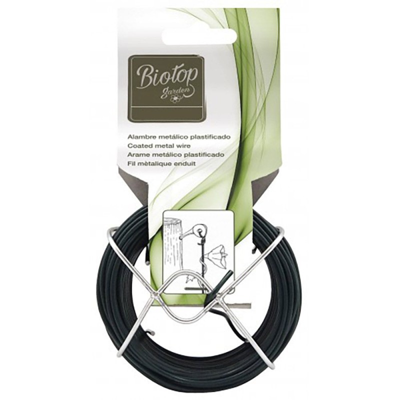 Alambre metálico plastificado verde, ø1 mm x 50 m