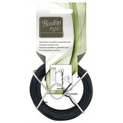 Alambre metálico plastificado verde, ø2 mm x 15 m