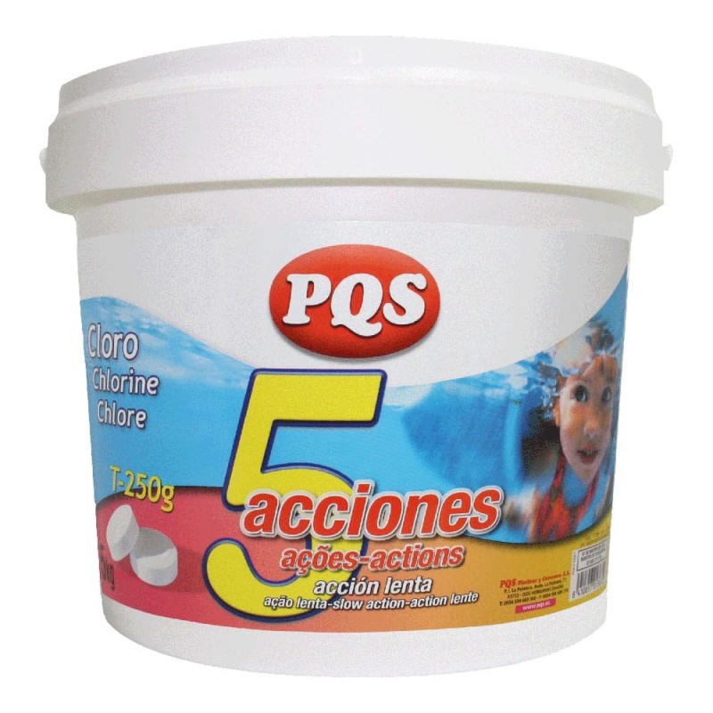 Cloro 5 acciones, tabletas de 250 g, bote 5 kg