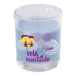 Vela insecticida fin vaso cristal con aroma a lavanda, 125 g