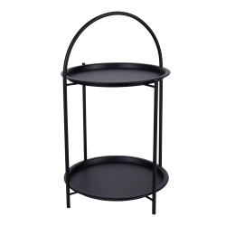 Mesa auxiliar de metal negro ø40 x 66 cm