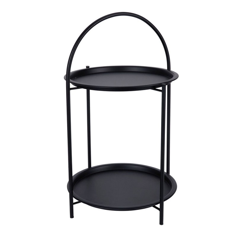 Mesa auxiliar de metal negro ø40 x 66 cm