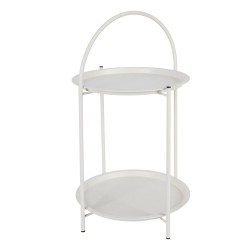 Mesa auxiliar de metal blanco ø40 x 66 cm