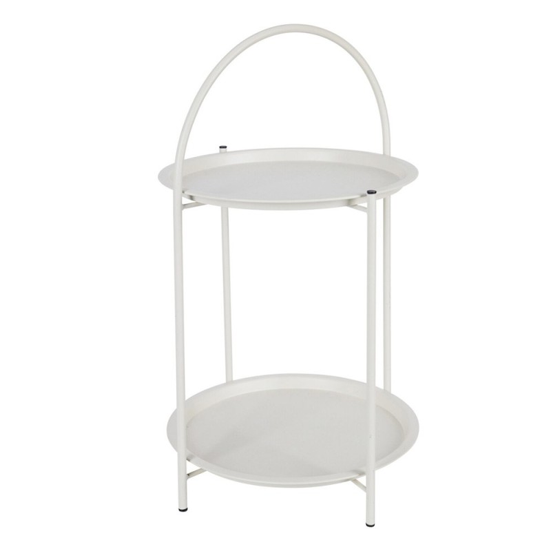 Mesa auxiliar de metal blanco ø40 x 66 cm