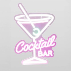 Luz led neón decorativa cocktail bar, modelos variados, 30 x 38 cm