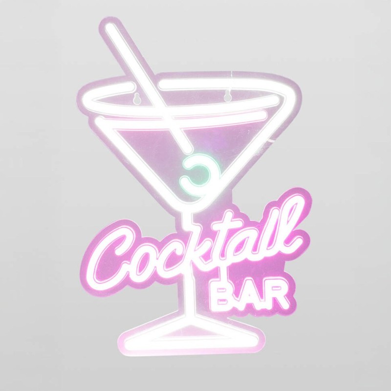 Luz led neón decorativa cocktail bar, modelos variados, 30 x 38 cm