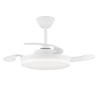 Ventilador techo, led 3cct, aspas retráctiles, milky s eco, 39 w, 3822 lm, blanco, ø92 cm, plafón ø39 cm, altura 32 - 42 cm