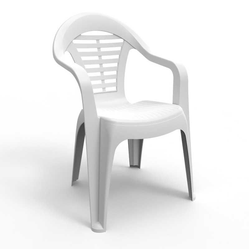 Silla apilable menorca, color blanco, 54 x 58 x 86 cm