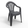 Silla apilable menorca, color antracita, 54 x 58 x 86 cm