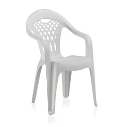 Silla apilable cancún, color blanco, 54 x 58 x 86 cm