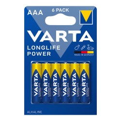Pila alkalina longlife power aaa - lr03 (blister 6 uds) ø10,5x44,5mm