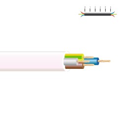 Manguera tubular h05vv-f 4 g 1,50 mm, blanca euro/m