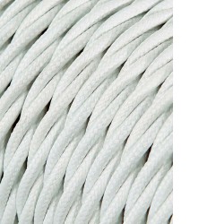 Carrete cable textil trenzado h03vv-f 2 x 0,75 mm blanco, 25 m