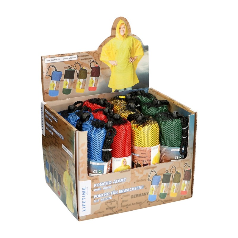 Poncho chubasquero reforzado colores surtidos 100 x 130 cm
