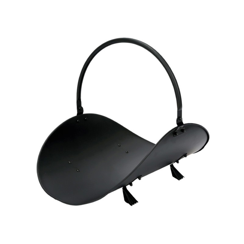 Cesta metálica para leña color negro 48 x 35 x 38 cm