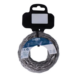 Carrete cable textil trenzado h03vv-f 2 x 0,75 mm gris oscuro, 5 m