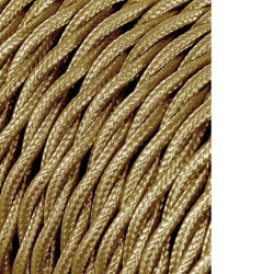 Carrete cable textil trenzado h03vv-f 2 x 0,75 mm oro, 5 m