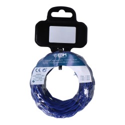 Carrete cable textil trenzado h03vv-f 2 x 0,75 mm azul, 5 m