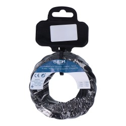 Carrete cable textil trenzado h03vv-f 2 x 0,75 mm negro, 5 m